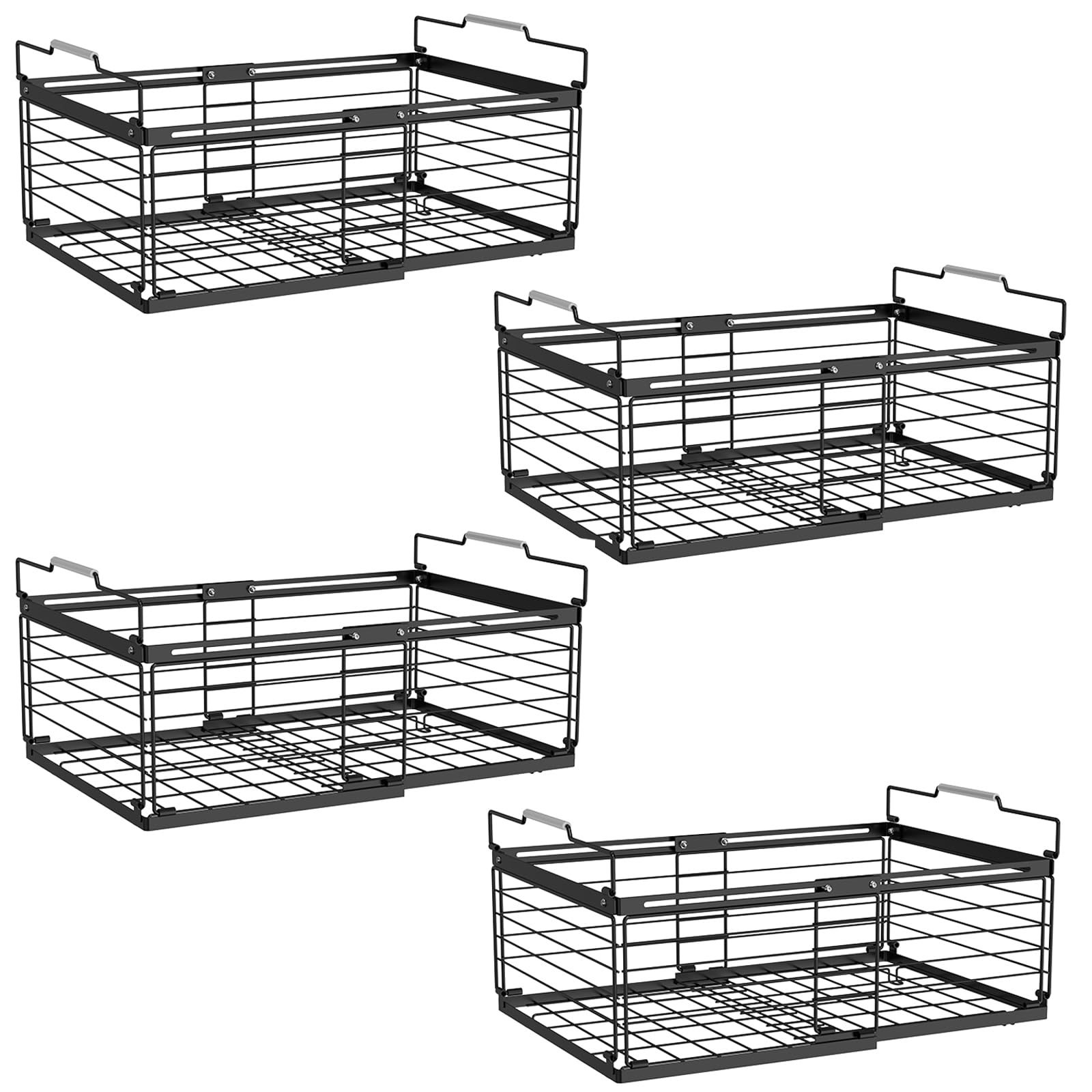 NADAMOO freezer organizer bins stackable four-pack for tidy frozen foods and easy access.