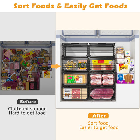 NADAMOO metal-wire freezer baskets provide a sturdy, durable storage solution.