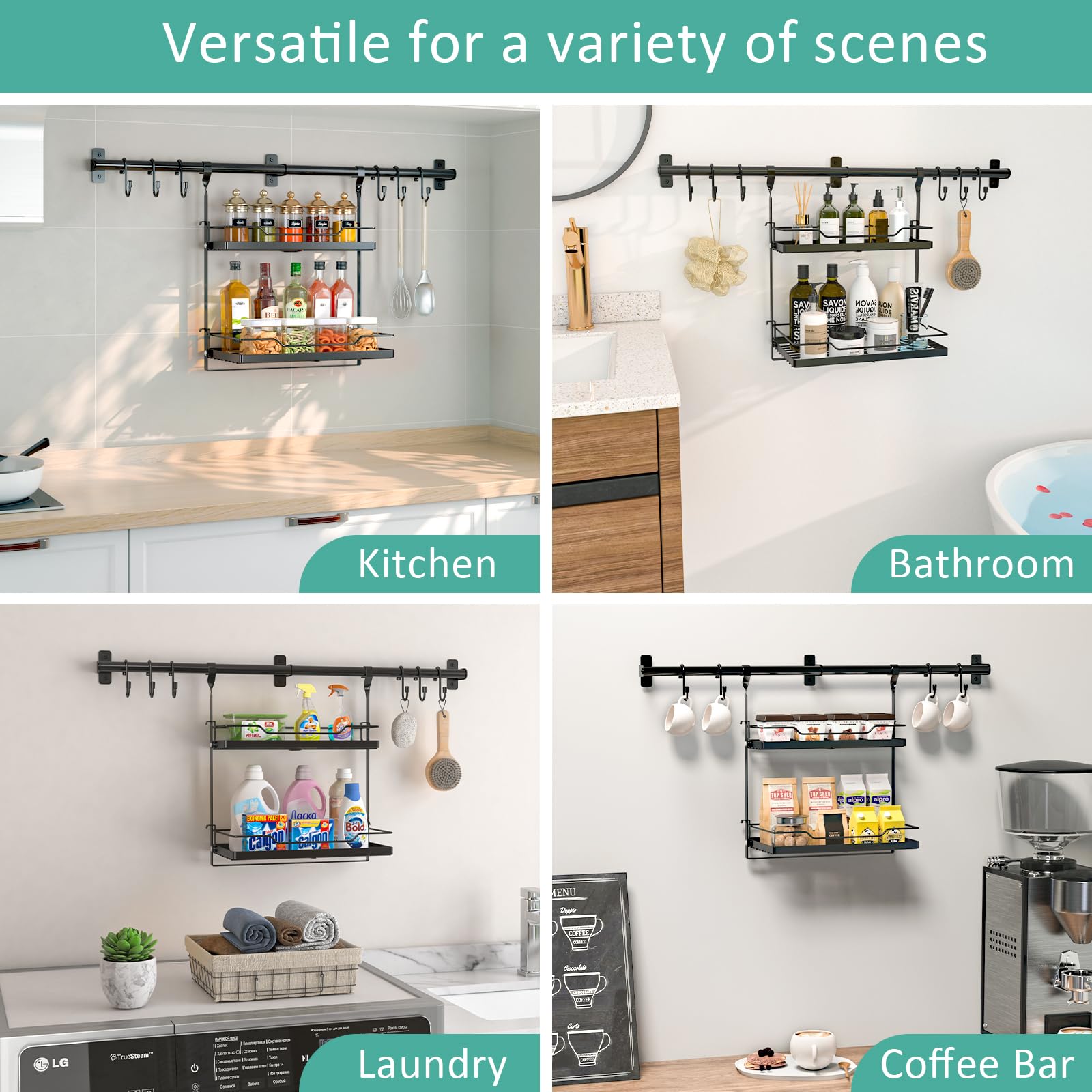 NADAMOO space-saving organizer helps declutter small kitchens and tight spaces.