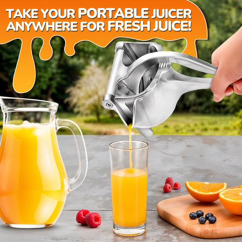 NADOBA hand press delivers juice smoothly into a glass