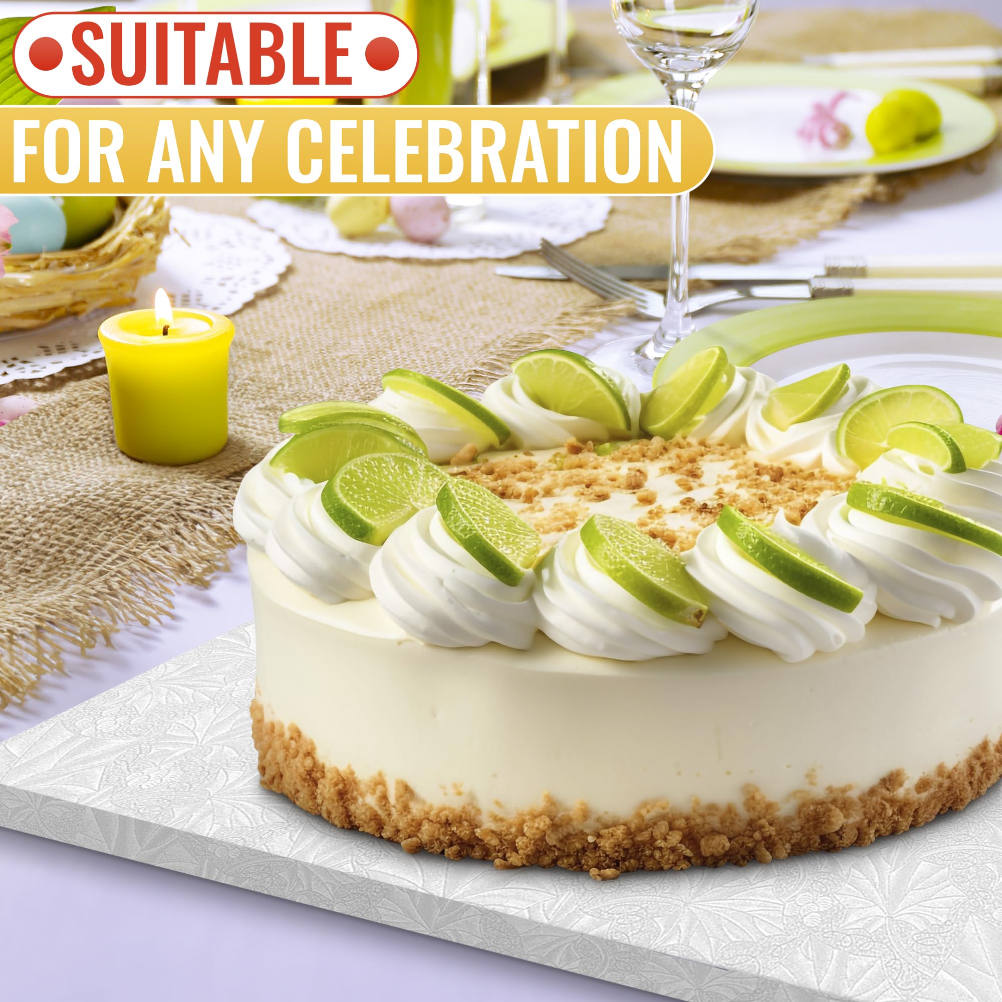 NADOBA rectangle cake board is ideal for cakes, tarts, pastries and desserts.