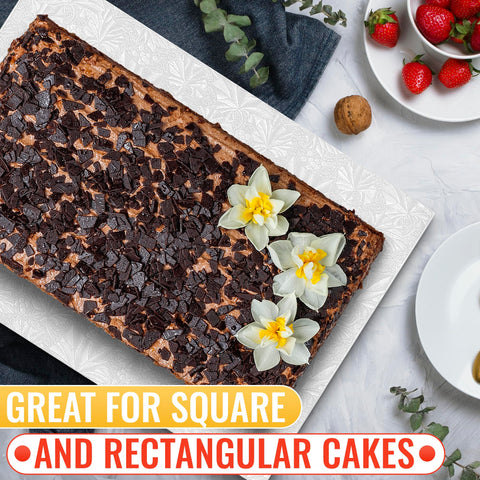 NADOBA versatile 13.8x9.9 inch board suitable for cakes, cupcakes, and desserts.