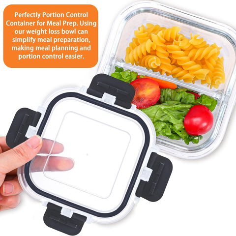 Nafhone 4 oz compartments inside an 8 oz container for portion control.