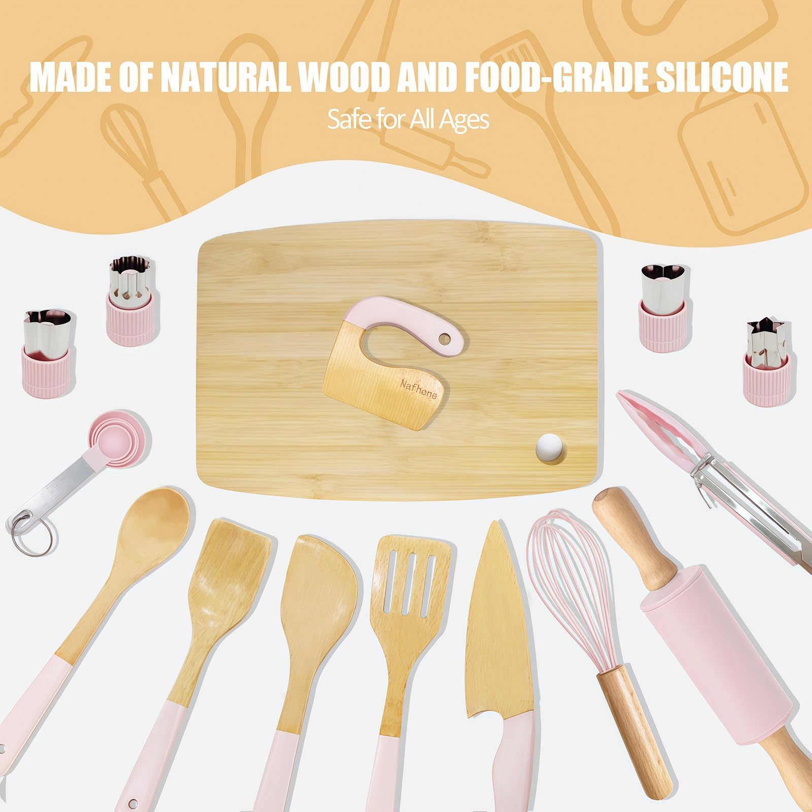 Nafhone solid spoon perfect for mixing and stirring play.