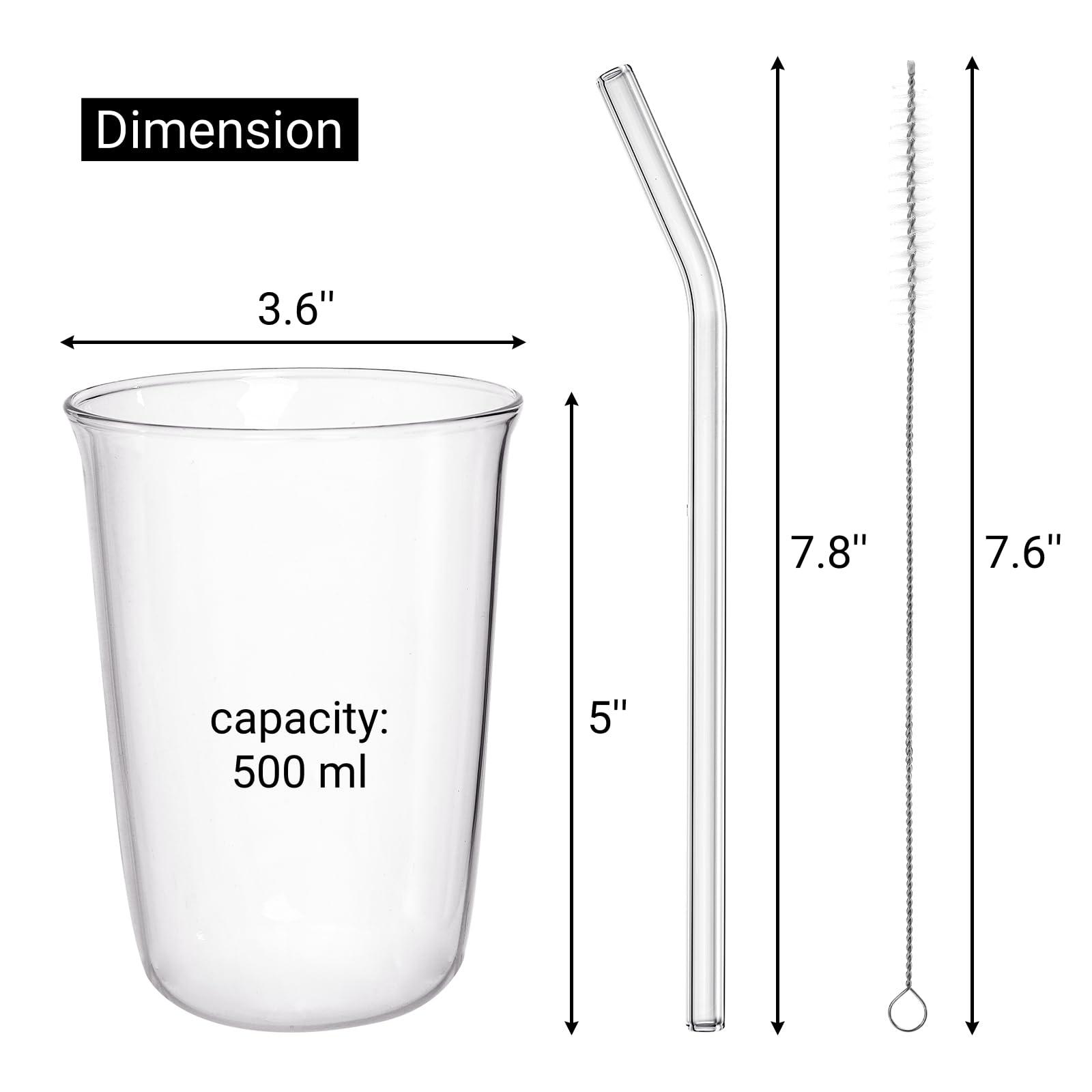 Nagpew glass straws 7-8in long for easy sipping