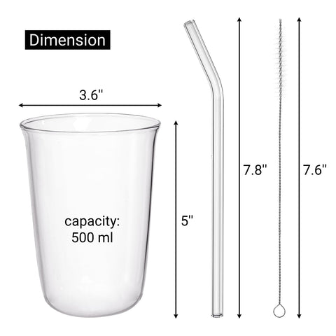 Nagpew glass straws 7-8in long for easy sipping