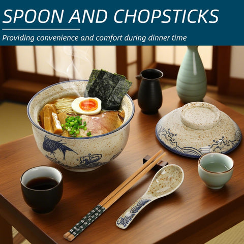 Nagpew hand-painted patterns add vintage Japanese tableware charm.