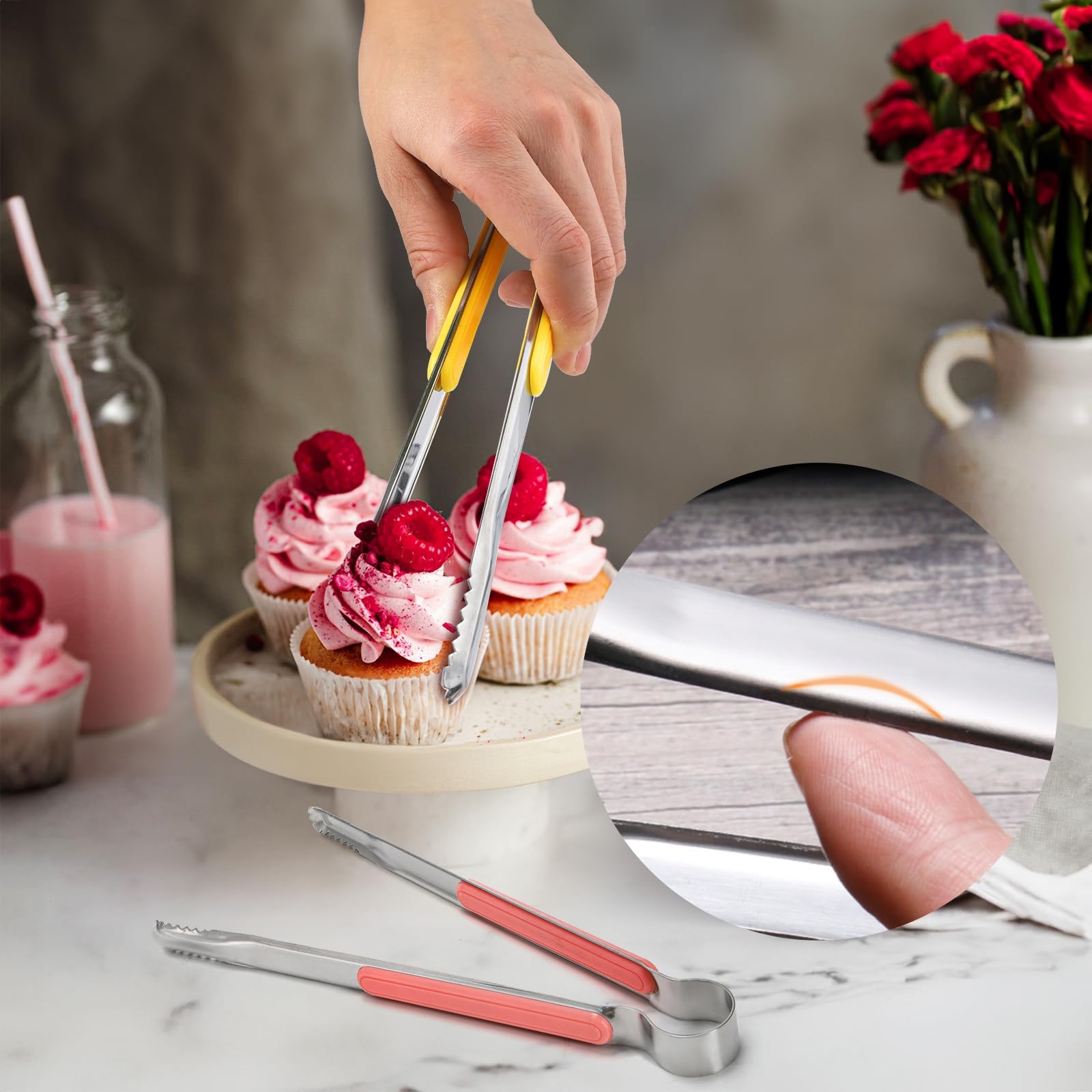 Nagpew heat-resistant handle tongs ideal for grilling and hot dishes.