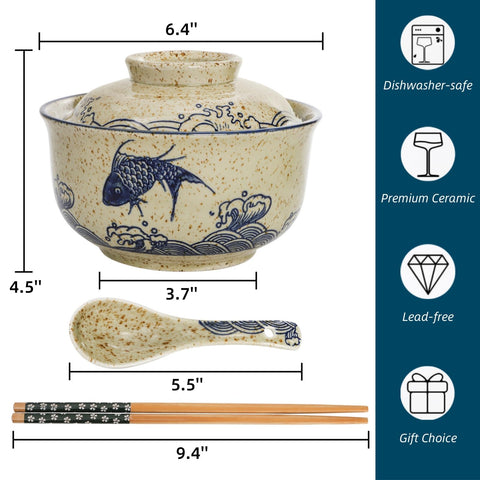 Nagpew ramen bowl spoon set provides convenient serving and cleanup.