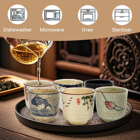 Nagpew fish-pattern teacup with delicate detail.