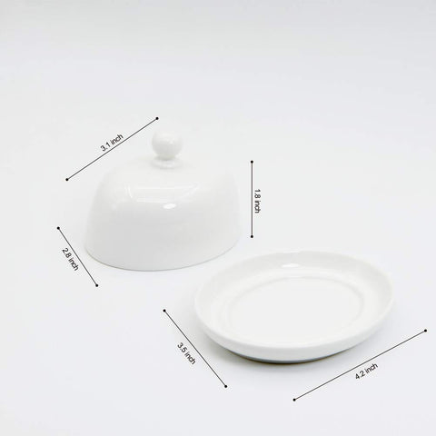 NAGU butter dish in the fridge shows compact, stackable storage for chilly butter.