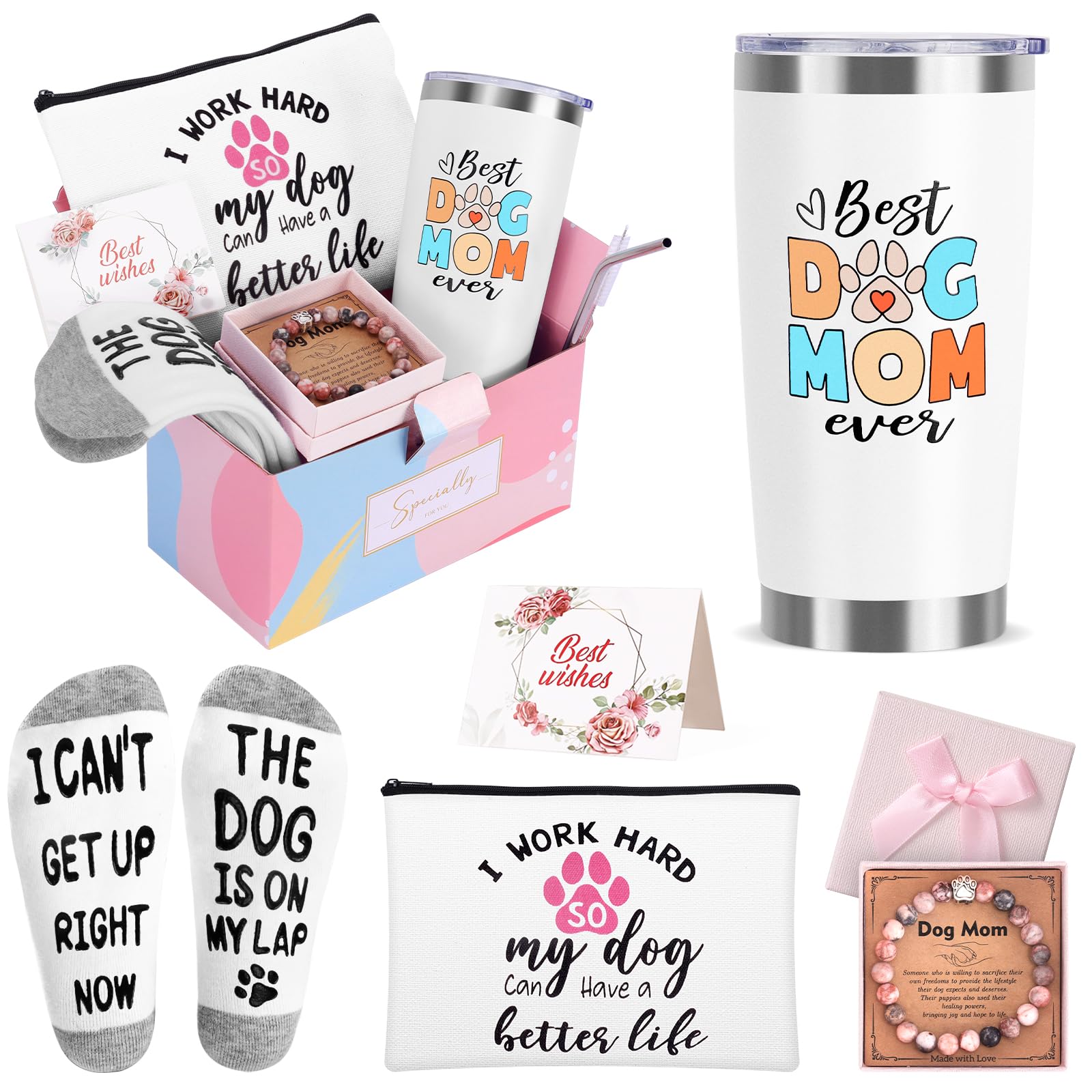 NaiCeay lifestyle shot of dog mom enjoying the gift set