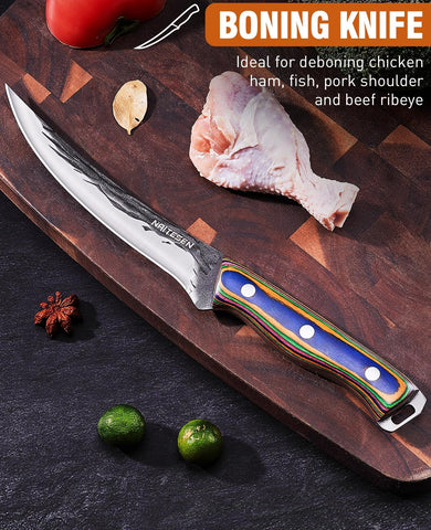 Naitiesen 6.5-inch boning knife with precision around bones and joints.