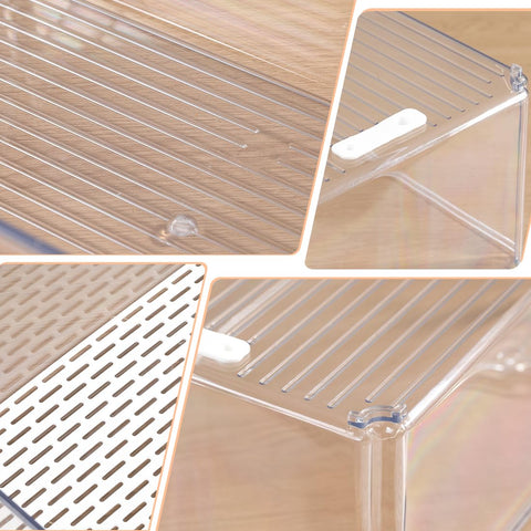 Naivees clear fridge bin for easy cleaning and BPA-free safety.