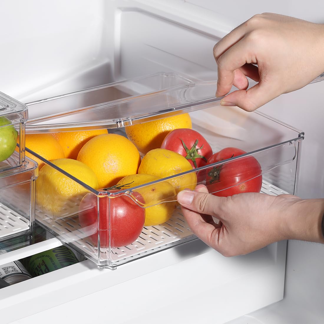 Naivees 10-pack fridge organizers offer durable, long-lasting storage.