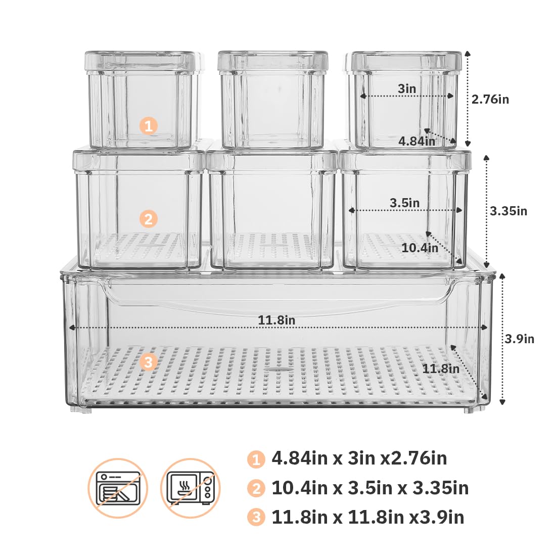 Naivees fridge organizer 10-pack stackable design for tidy modular storage.
