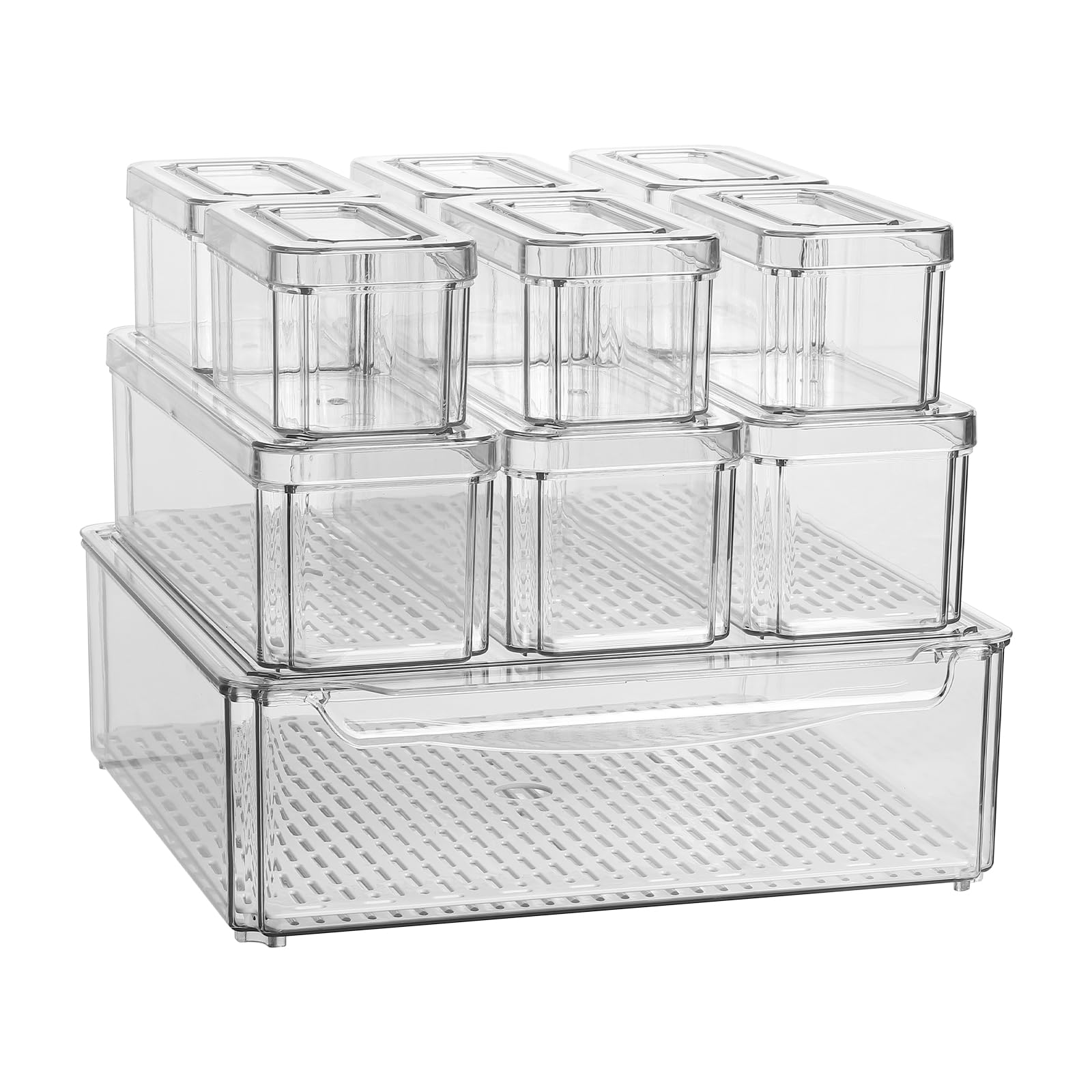 Naivees plastic fridge container lid open for easy access and reuse.