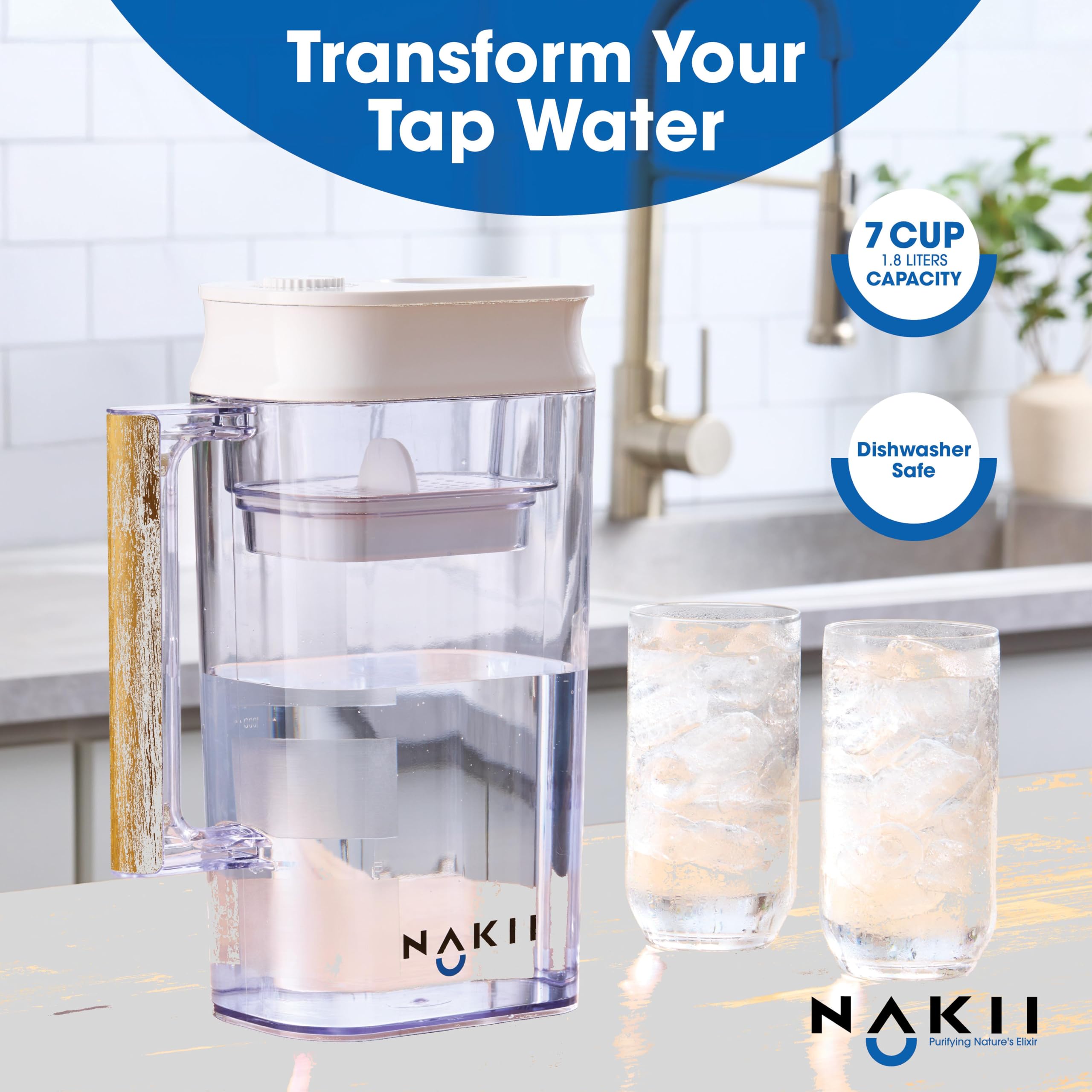 Nakii compact pitcher fits neatly in your refrigerator door