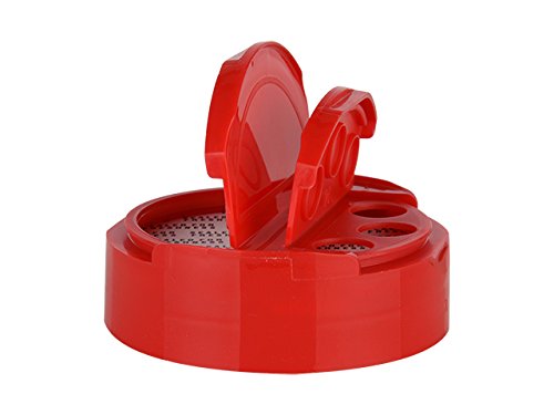 Nakpunar red shaker cap with dual function for regular-mouth jars, keeps spices fresh.