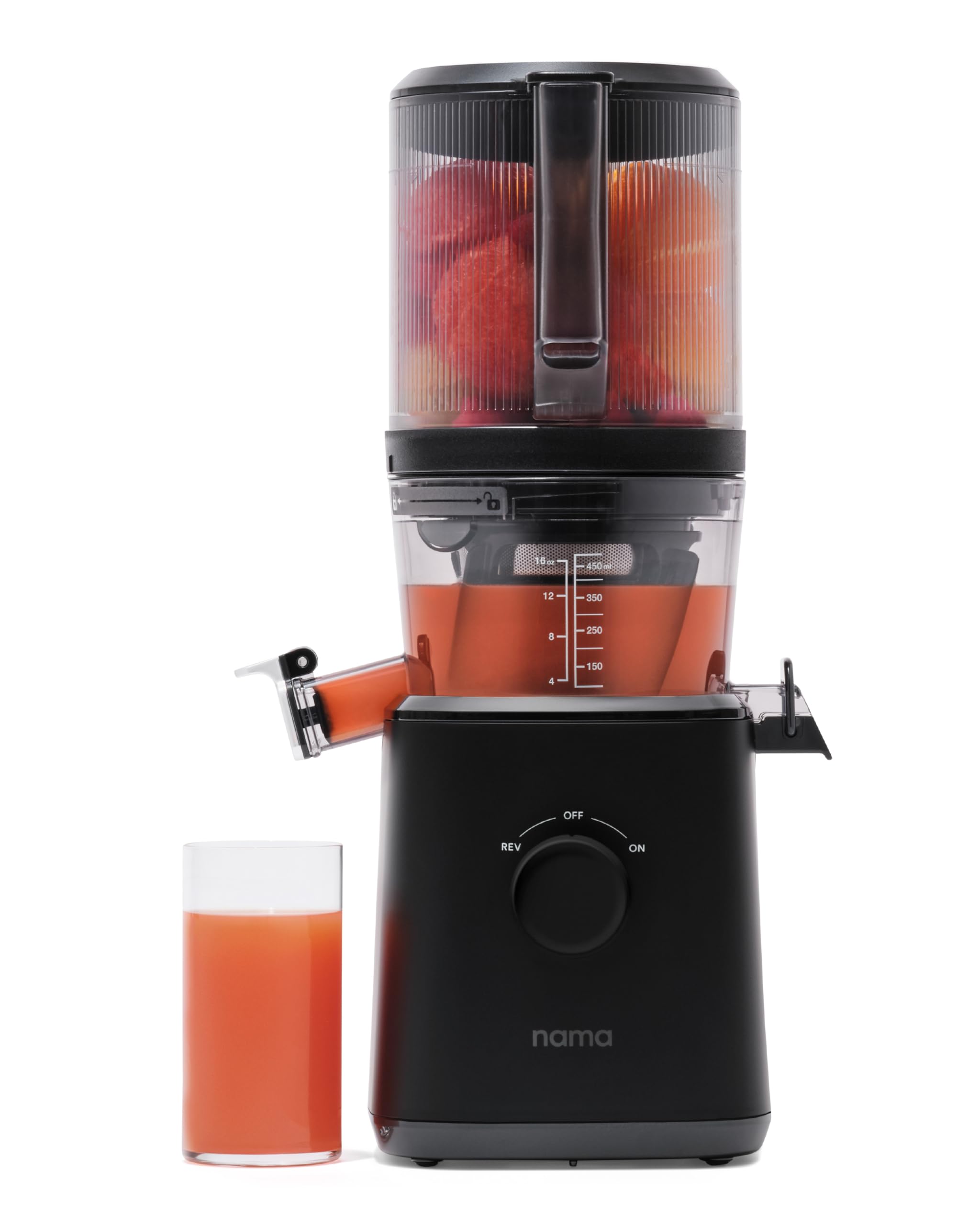 Nama J2 in use with self-feeding hopper for hands-free prep