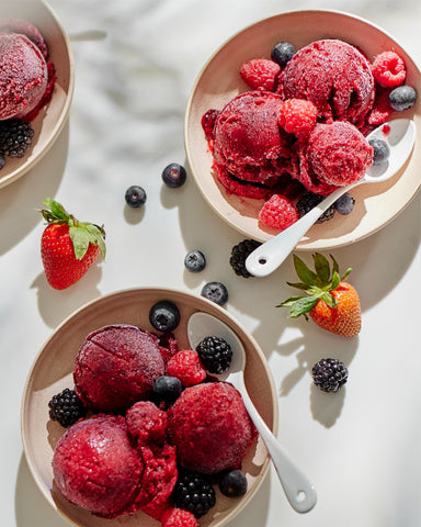 Nama Sorbet Attachment with frozen fruit focus for fast sorbet creation