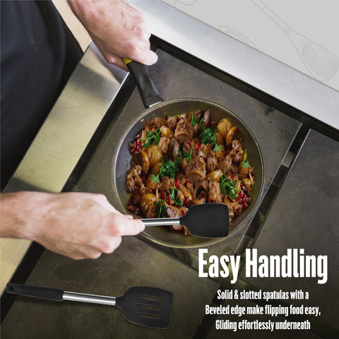 NAMAPRODX silicone spatula set durable flexible-handle with secure grip