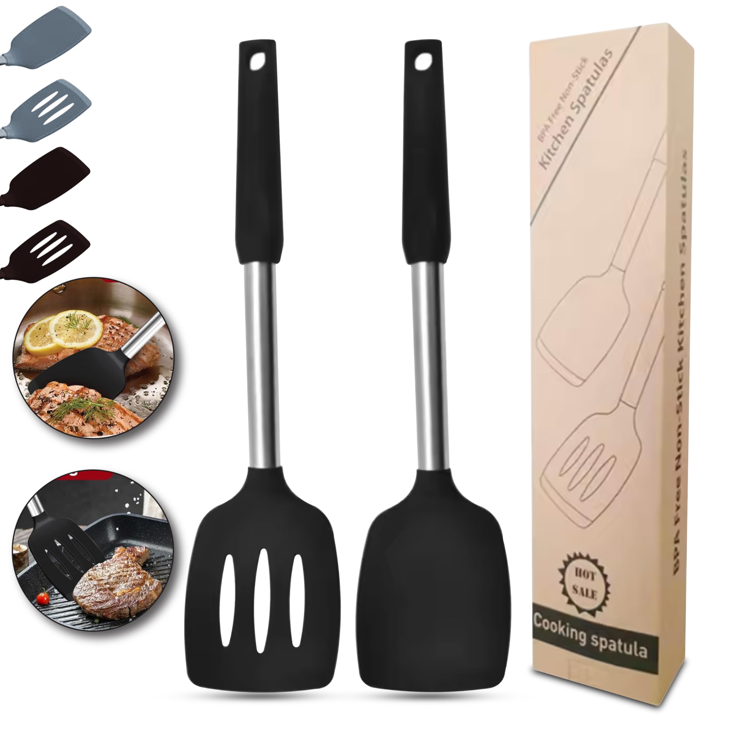 NAMAPRODX silicone spatula set heat-resistant turner for non-stick cookware