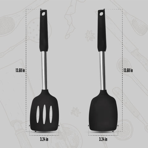 NAMAPRODX silicone spatula set slotted spatula for draining sauces