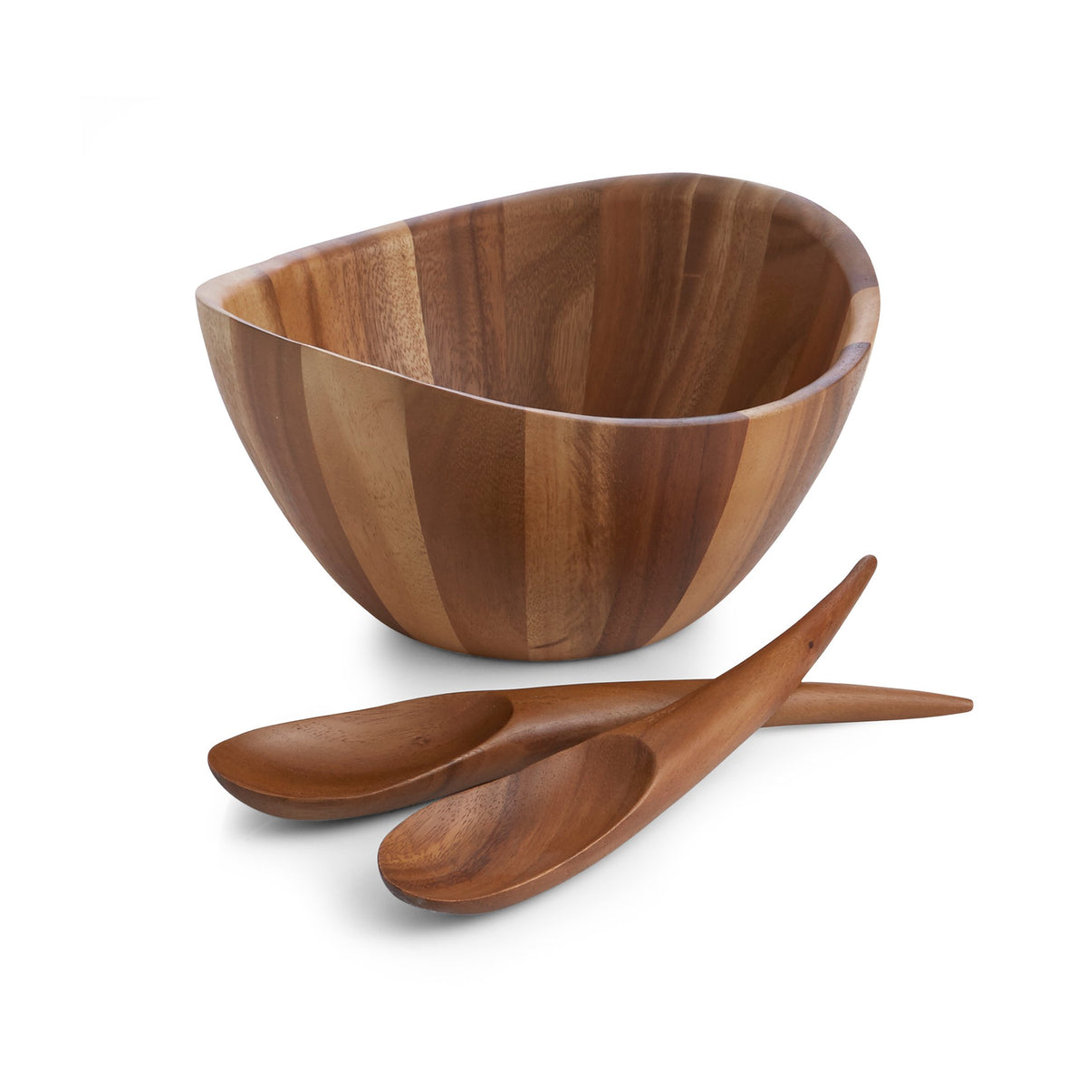 Nambe Harmony 12in salad bowl in acacia wood for elegant entertaining