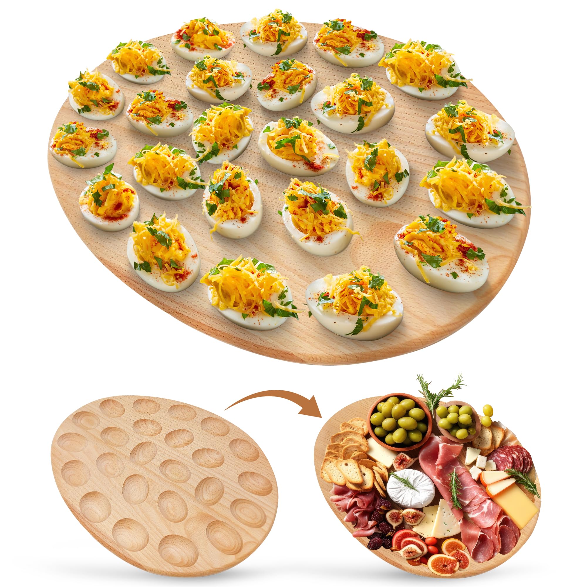 Namre' deviled egg tray with 24 holes for stylish entertaining.