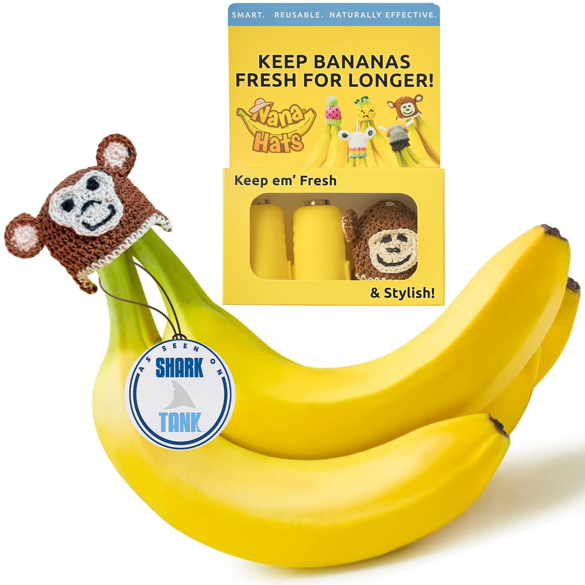 NANA HATS banana freshness cap keeps bananas fresher longer for kitchen use.