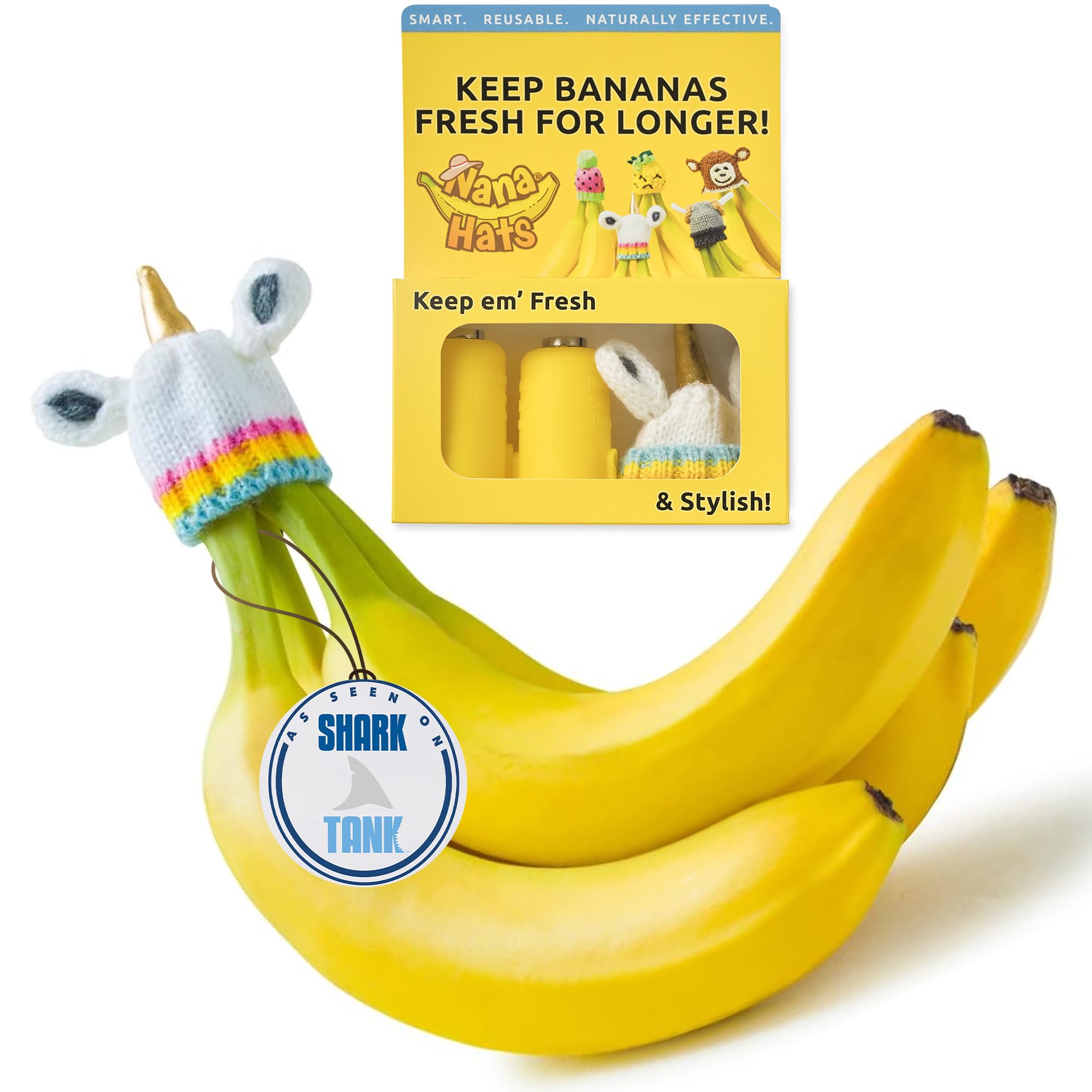 NANA HATS banana freshness keeper preserves ripeness in the fruit bowl