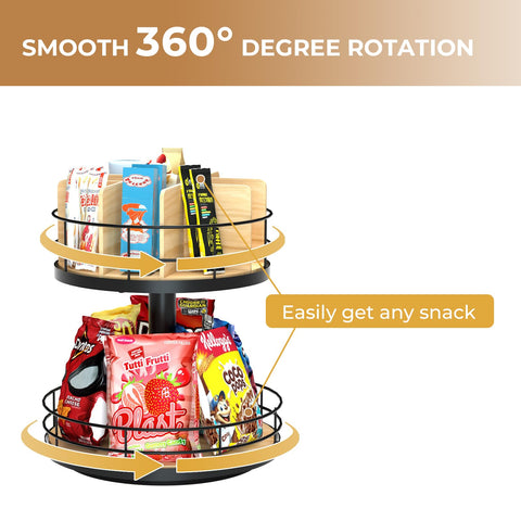 Nanagiftree snack organizer wood-metal construction adds durable elegance to counters.
