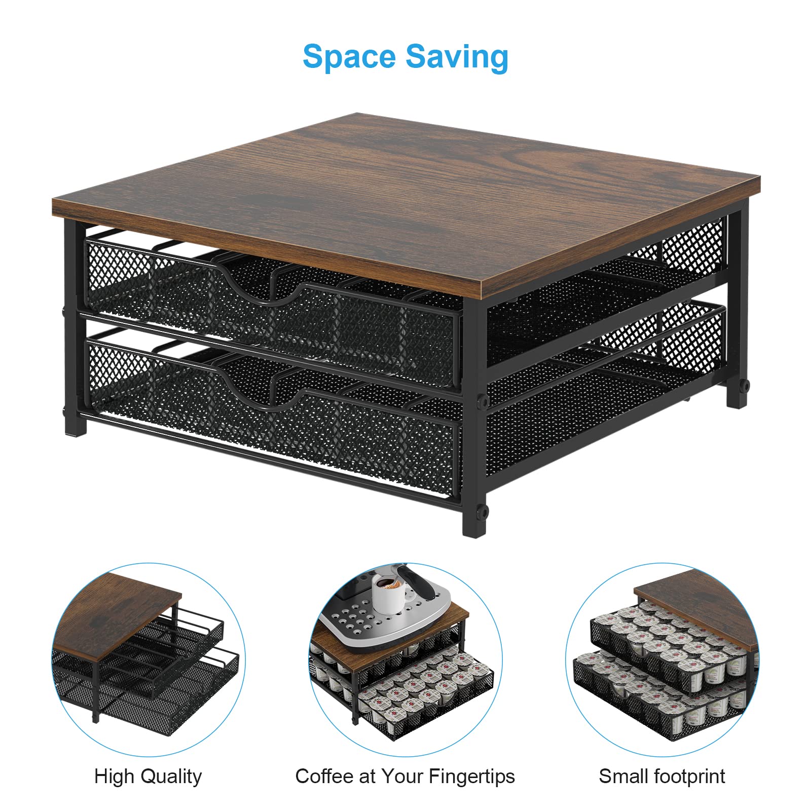 NANANARDOSO coffee pod holder easy-clean surface simplifies maintenance.