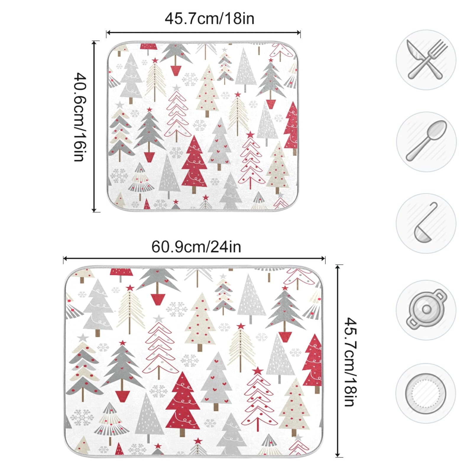 Nander reversible two-sided drying mat offers flexible use on both sides.