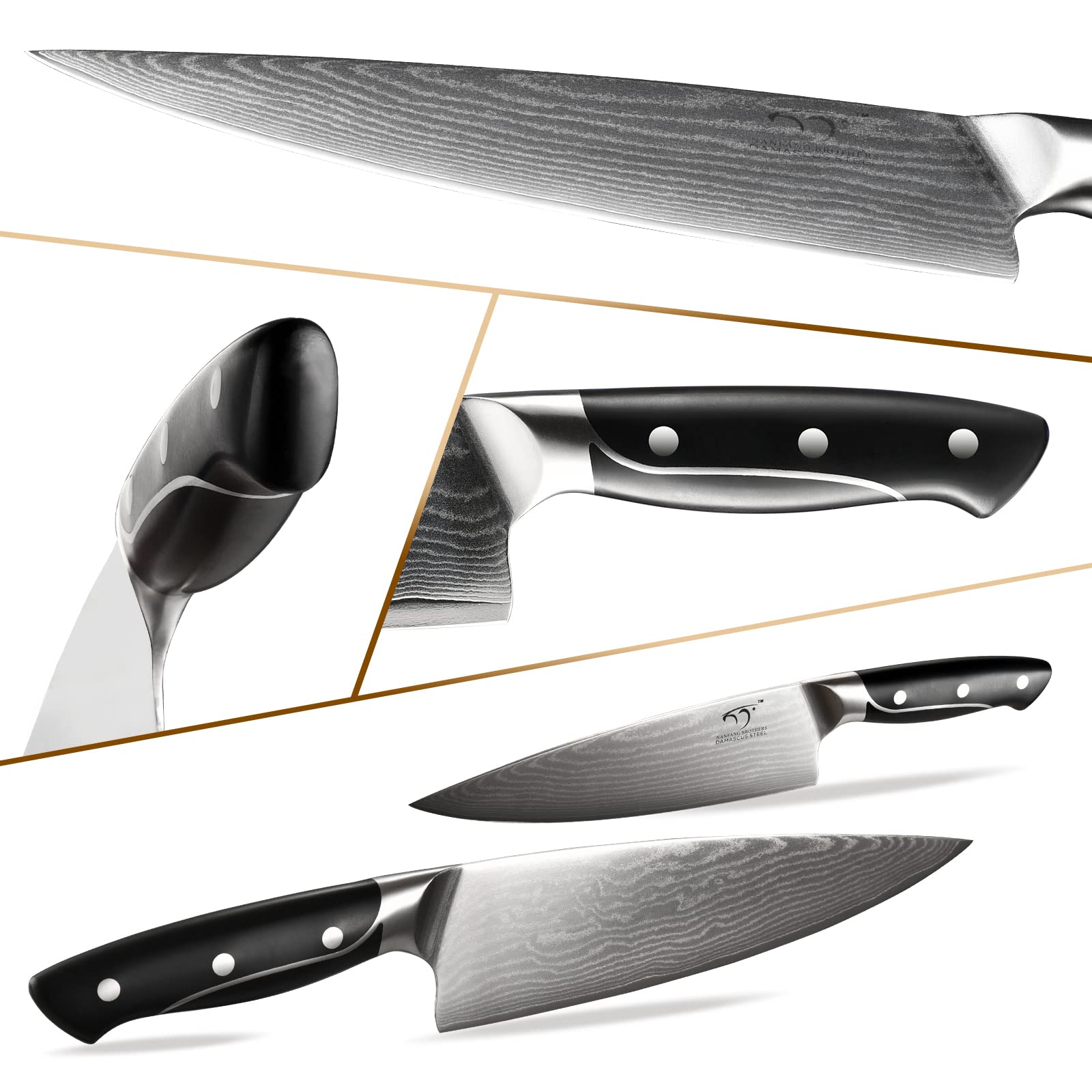 NANFANG BROTHERS Damascus 6.6-inch santoku for versatile chopping