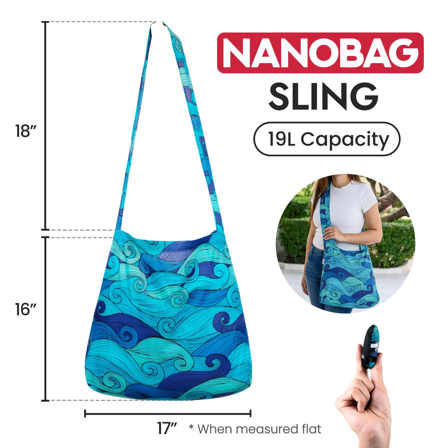 Nanobag durable stitching 66 lbs capacity supports groceries and daily items.