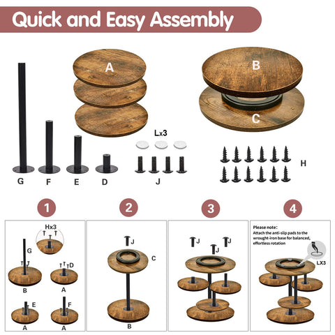 NANXITU four-tier base with swivel for easy serving from any angle