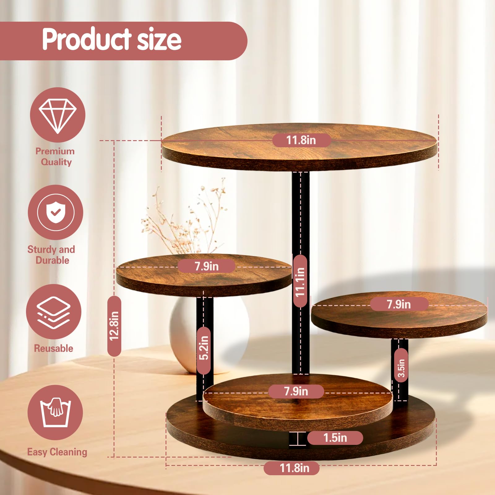 NANXITU cupcake-tower top tray holds up to 20 cupcakes for celebrations