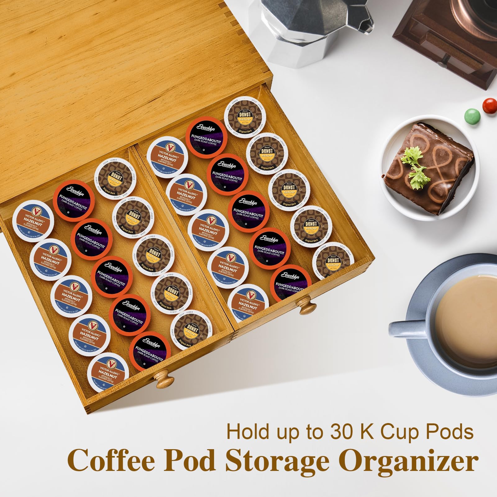 NANXITU K Cup Storage Organizer top surface usable for coffee maker or mug