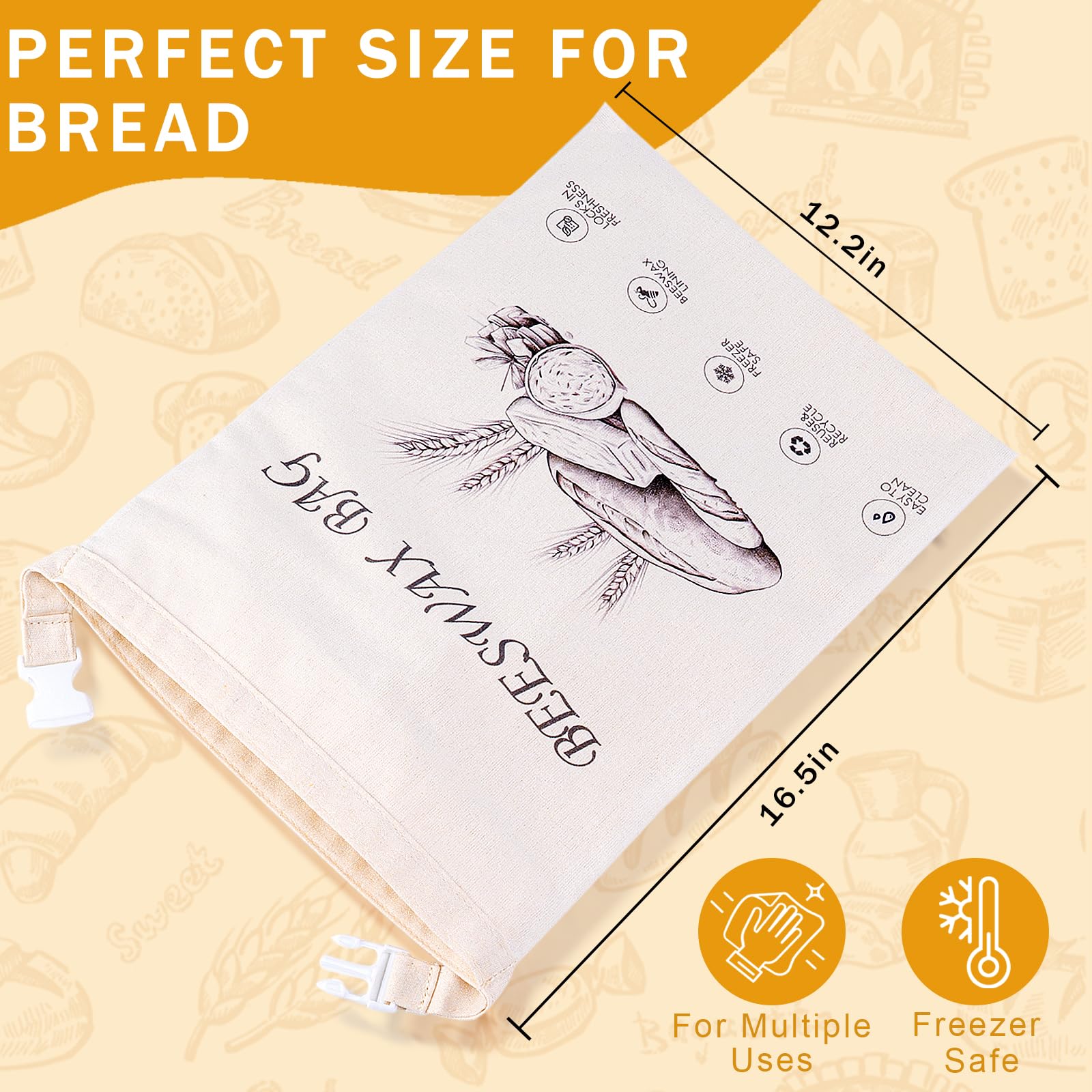NANYI Beeswax bread bags promote eco-friendly storage.