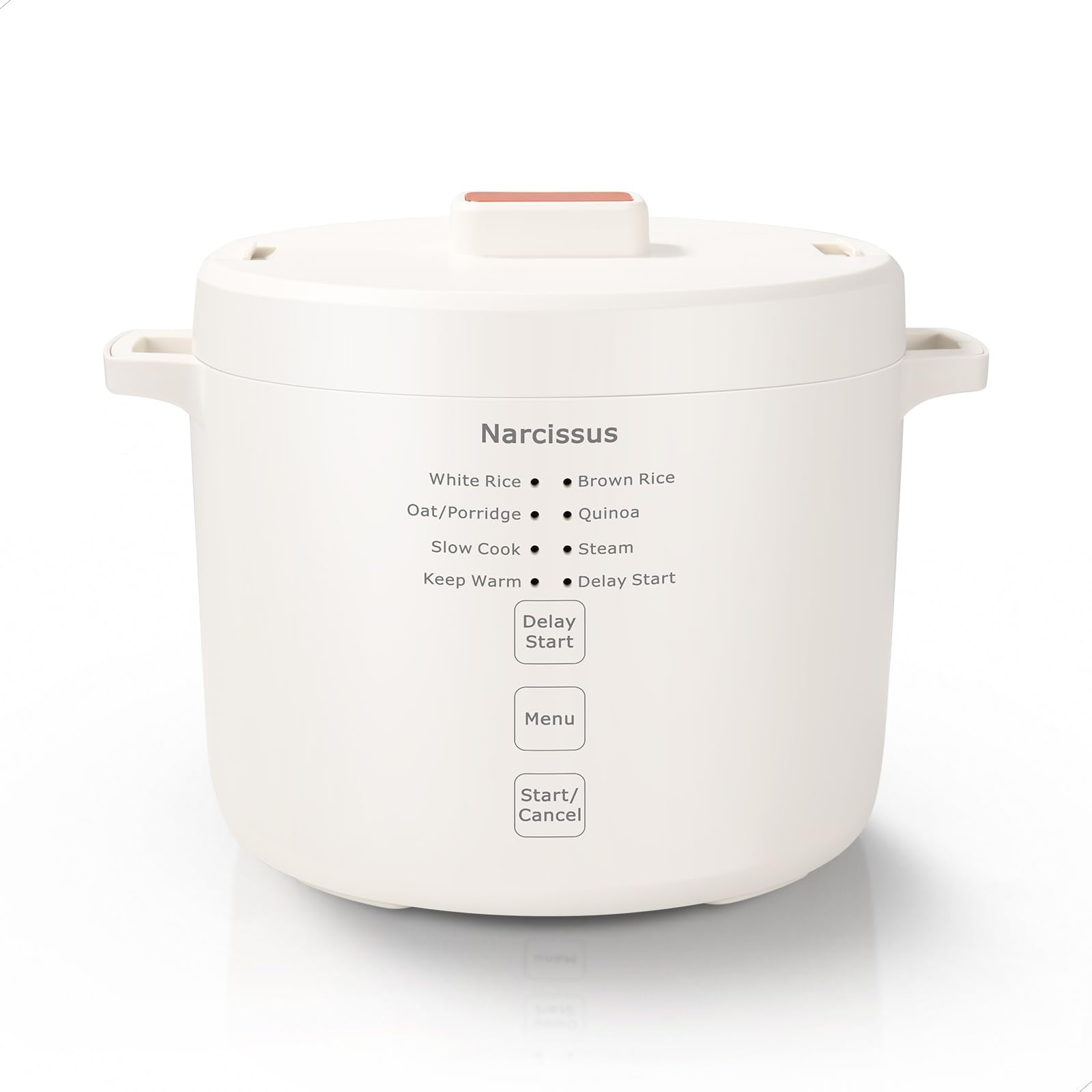 Narcissus 3.5-Cup Rice Cooker top view, compact solution for small kitchens.