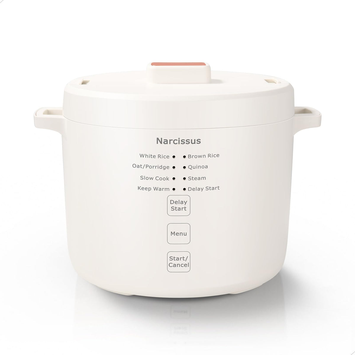 Narcissus 3.5-Cup Rice Cooker top view, compact solution for small kitchens.