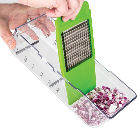 National Express Vidalia Chop Wizard Pro Max lid lift tab simplifies post-use cleanup.