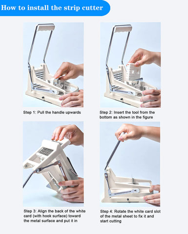 NatldGs interchangeable blades allow quick thickness changes for fries.