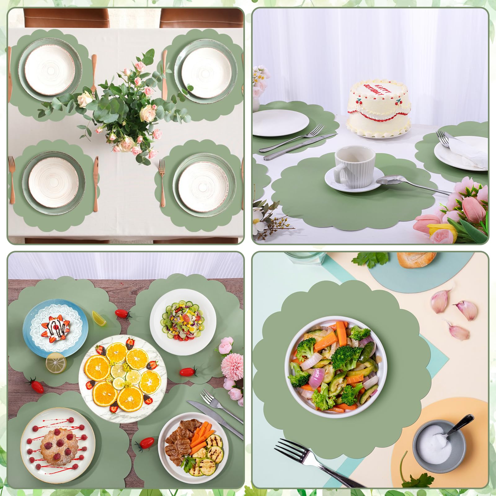 NatNarr 60-piece placemats pack for large gatherings