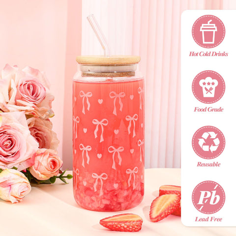 NatNarr bow-pattern detail adds girly aesthetic for tea, juice, or coffee moments