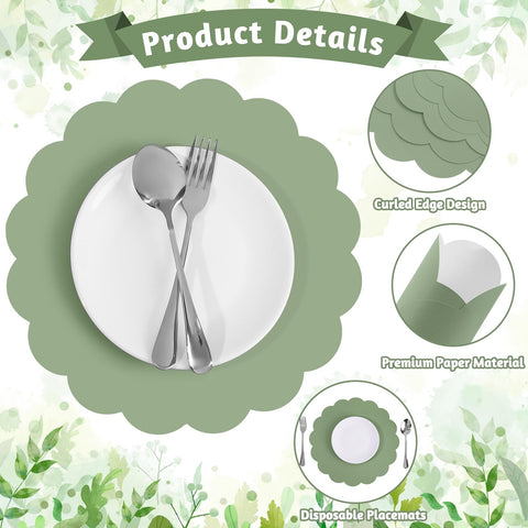 NatNarr sage green placemats provide dining protection and cohesive look