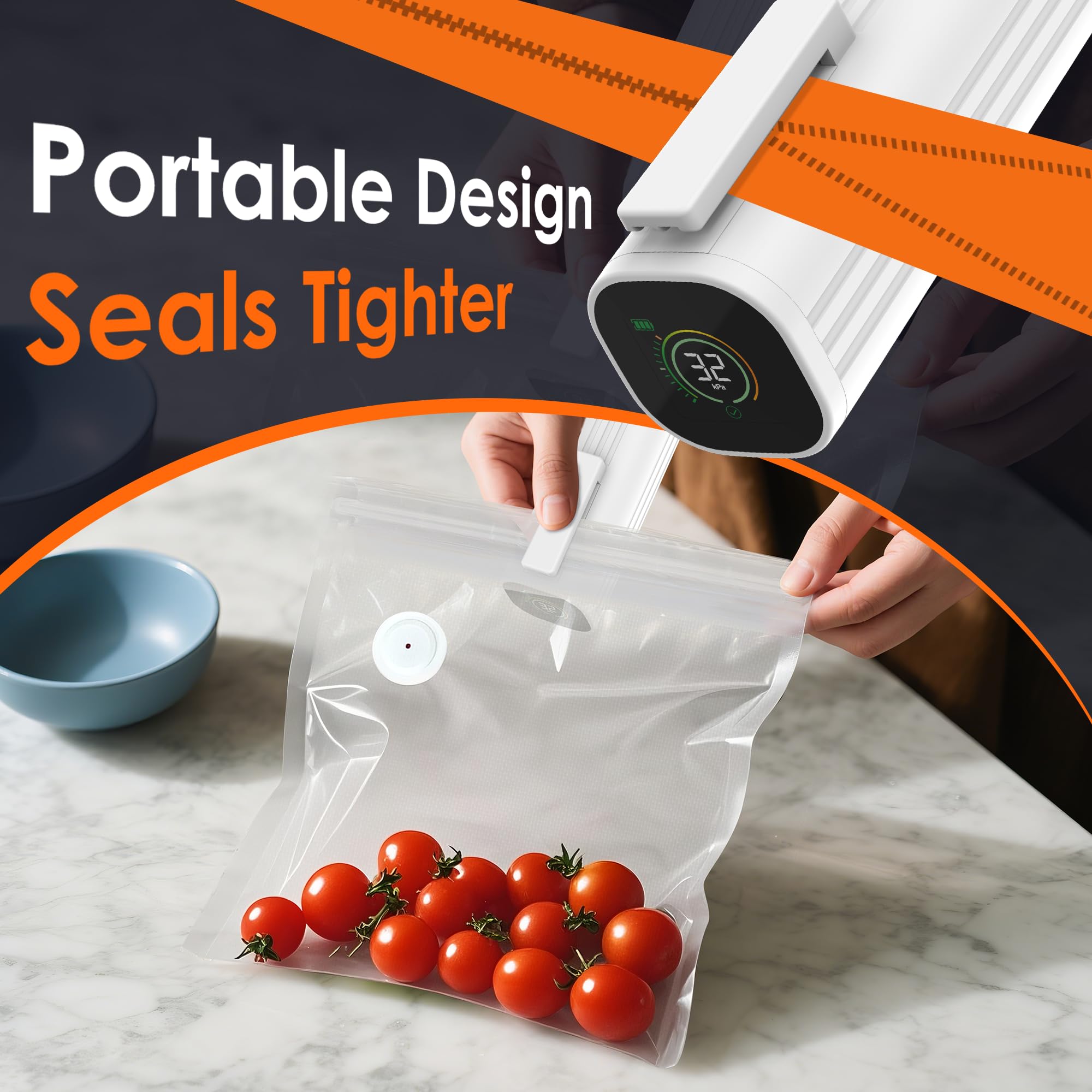Natupo handheld use keeps kitchen surfaces tidy during prep.