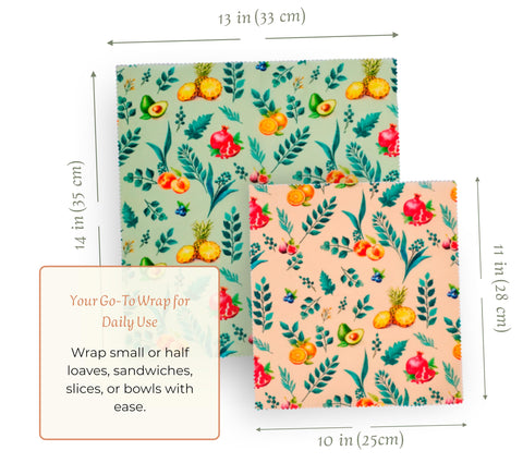 NATURABLE beeswax wrap 10x11 doubles as bowl cover and snack wrap